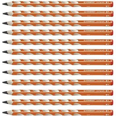 STABILO Ergonomischer Dreikant-Bleistift für Rechtshänder EASYgraph in orange 12er Pack Härtegrad HB STABILO Ergonomischer Dreikant-Bleistift für Rechtshänder EASYgraph in orange 12er Pack Härtegrad HB