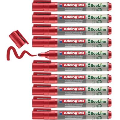 edding 29 Ecoline Whiteboardmarker rot 10 Whiteboard Stifte Keilspitze 1-5 mm Boardmarker abwischbar Whiteboard, Flipchart, Magnettafel, Pinnwand, Memoboard Sketchnotes nachfüllbar edding 29 Ecoline Whiteboardmarker rot 10 Whiteboard Stifte Keilspitze 1-5 mm Boardmarker abwischbar Whiteboard, Flipchart, Magnettafel, Pinnwand, Memoboard Sketchnotes nachfüllbar