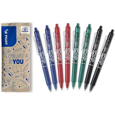 PILOT FriXion Clicker 0.7 – 8 Stück – Farben 2x Blau/Schwarz/Rot/Grün – Radierbarer, nachfüllbarer Gel-Tintenroller mit Druckmechanik und thermosensitiver Tinte, mittlere Spitze PILOT FriXion Clicker 0.7 – 8 Stück – Farben 2x Blau/Schwarz/Rot/Grün – Radierbarer, nachfüllbarer Gel-Tintenroller mit Druckmechanik und thermosensitiver Tinte, mittlere Spitze