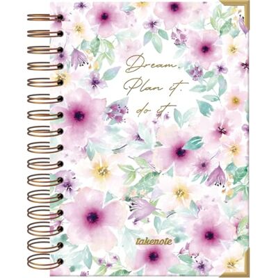 DOHE Dreambook Notizbuch A5 Blanko Innenseiten, 192 leere Seiten, Größe 15,5 x 21,5 cm, Hardcover, Doppel-Spiralbindung in Gold (Wire’o) Takenote Valentina DOHE Dreambook Notizbuch A5 Blanko Innenseiten, 192 leere Seiten, Größe 15,5 x 21,5 cm, Hardcover, Doppel-Spiralbindung in Gold (Wire’o) Takenote Valentina