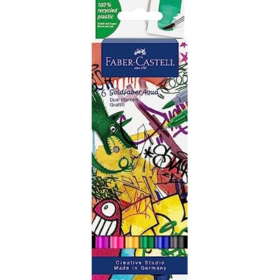 Faber-Castell Goldfaber Aqua Dual Marker Graffiti, 6 Farben Faber-Castell Goldfaber Aqua Dual Marker Graffiti, 6 Farben