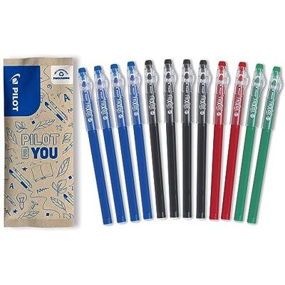 PILOT 12er-SetFriXion Ball Stick Gel-Tinte radierbar 4 Blau, 4 Schwarz, 2 Rot, 2 Grün Der FriXion Kugelschreiber Für Federmäppchen Schulartikel Mittlere Spitze PILOT 12er-SetFriXion Ball Stick Gel-Tinte radierbar 4 Blau, 4 Schwarz, 2 Rot, 2 Grün Der FriXion Kugelschreiber Für Federmäppchen Schulartikel Mittlere Spitze