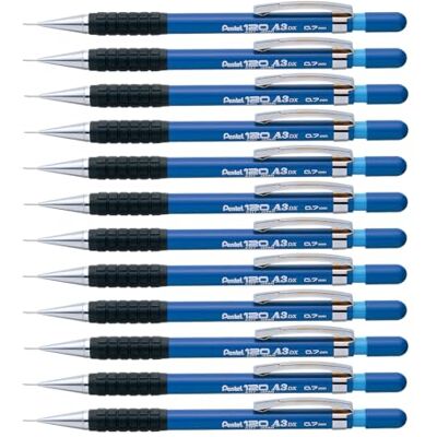 Pentel 120 A3 A317 Druckbleistift, 0.7 mm, Härtegrad HB, blau (12 Stück) Pentel 120 A3 A317 Druckbleistift, 0.7 mm, Härtegrad HB, blau (12 Stück)