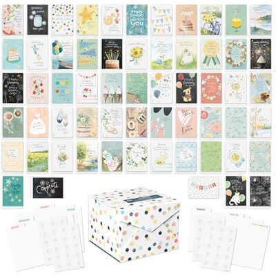 American Greetings Grußkarten-Sortiment für alle Anlässe, 60 Stück, mit Aufbewahrungsbox, Trennwänden, Umschlägen und Siegeln (Kathy Davis Designs) American Greetings Grußkarten-Sortiment für alle Anlässe, 60 Stück, mit Aufbewahrungsbox, Trennwänden, Umschlägen und Siegeln (Kathy Davis Designs)