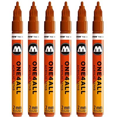 Molotow One4All 127HS Acryl Marker (2,0 mm Strichstärke, hochdeckend und permanent, UV-beständig, für fast alle Untergründe) 6 Stück Farbe 010 hummer Molotow One4All 127HS Acryl Marker (2,0 mm Strichstärke, hochdeckend und permanent, UV-beständig, für fast alle Untergründe) 6 Stück Farbe 010 hummer