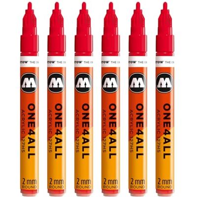 Molotow One4All 127HS Acryl Marker (2,0 mm Strichstärke, hochdeckend und permanent, schnell trocknend, nachfüllbar, für fast alle Untergründe) 6 Stück Farbe 243 MAD C kirschrot Molotow One4All 127HS Acryl Marker (2,0 mm Strichstärke, hochdeckend und permanent, schnell trocknend, nachfüllbar, für fast alle Untergründe) 6 Stück Farbe 243 MAD C kirschrot