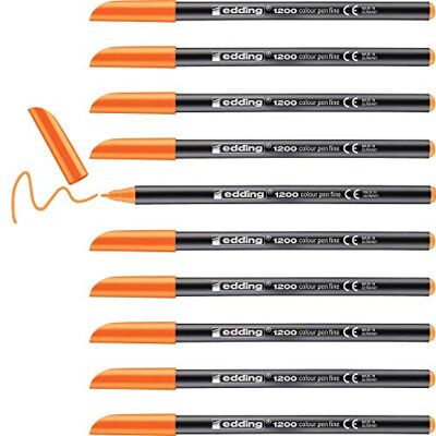 edding 1200 Fasermaler fein neon-orange 10 Stifte Rundspitze 1 mm Filzstift zum Zeichnen und Schreiben für Schule, Mandala edding 1200 Fasermaler fein neon-orange 10 Stifte Rundspitze 1 mm Filzstift zum Zeichnen und Schreiben für Schule, Mandala