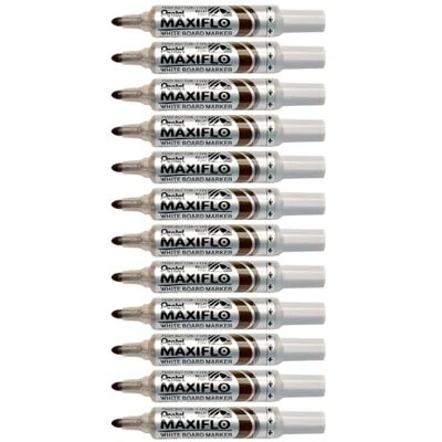 Pentel Maxiflo Whiteboard-Marker, konisch, breit, Braun, 12 Stück Pentel Maxiflo Whiteboard-Marker, konisch, breit, Braun, 12 Stück