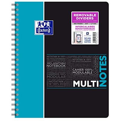 Oxford Etudiants Spiralblock, mehrfarbig, Format A4, 160 Seiten, liniert, 5 mm – Notizbuch mit 3 Trennblättern Oxford Etudiants Spiralblock, mehrfarbig, Format A4, 160 Seiten, liniert, 5 mm – Notizbuch mit 3 Trennblättern
