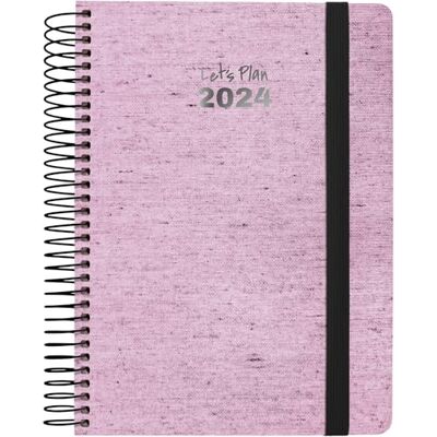 Grafoplás Spiralkalender 2024 rosa Ecojeans 15 x 21 cm Spanisch Tag Seite Spiralbindung Hardcover mit recyceltem Denim elastischer Verschluss Perfekt für die Planung Ihrer Grafoplás Spiralkalender 2024 rosa Ecojeans 15 x 21 cm Spanisch Tag Seite Spiralbindung Hardcover mit recyceltem Denim elastischer Verschluss Perfekt für die Planung Ihrer