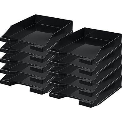 HAN Briefablage Klassik, 10 STÜCK Schreibtisch Organizer, Bürobedarf, Ablagefächer, Büromaterial, Briefkorb, Dokumentenablage, bis Format A4/C4, (Schwarz, 10er Pack) HAN Briefablage Klassik, 10 STÜCK Schreibtisch Organizer, Bürobedarf, Ablagefächer, Büromaterial, Briefkorb, Dokumentenablage, bis Format A4/C4, (Schwarz, 10er Pack)