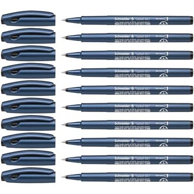 Schneider Topball 857 Tintenroller (stabiler Metallspitze, 0,6 mm) 10er Packung schwarz Schneider Topball 857 Tintenroller (stabiler Metallspitze, 0,6 mm) 10er Packung schwarz
