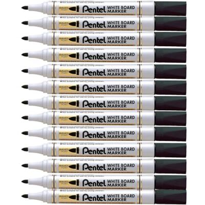 Pentel 4,2 mm Whiteboard Marker, mit Rundspitze, Schwarz, 12 Stifte) Pentel 4,2 mm Whiteboard Marker, mit Rundspitze, Schwarz, 12 Stifte)