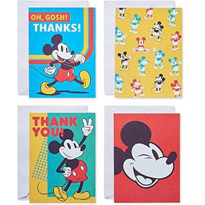 American Greetings Dankeskarten und Blankokarten im Set mit Umschlägen, Mickey Mouse-Motive (48 Stück) American Greetings Dankeskarten und Blankokarten im Set mit Umschlägen, Mickey Mouse-Motive (48 Stück)