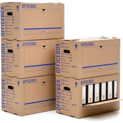 KK Verpackungen Ordnerkarton Archivbox für 6 Ordner 20 Stück, Doppelwellig bis 40 kg Stapelbar mit Sichtfenster & Beschriftungsfeldern Ohne Klebeband faltbar Archivkarton Braun KK Verpackungen Ordnerkarton Archivbox für 6 Ordner 20 Stück, Doppelwellig bis 40 kg Stapelbar mit Sichtfenster & Beschriftungsfeldern Ohne Klebeband faltbar Archivkarton Braun