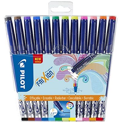 PILOT FriXion Fineliner, radierbar, 12er Set, Schwarz/Blau/Rot/Grün/Pink/Violett/Braun/Gelb/Orange/Babypink/Hellgrün/-blau PILOT FriXion Fineliner, radierbar, 12er Set, Schwarz/Blau/Rot/Grün/Pink/Violett/Braun/Gelb/Orange/Babypink/Hellgrün/-blau