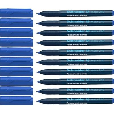 Schneider Maxx 240 Permanent-Marker mit Rundspitze (Cap-Off-Ink, Strichstärke 1 2 mm) 10er Packung blau Schneider Maxx 240 Permanent-Marker mit Rundspitze (Cap-Off-Ink, Strichstärke 1 2 mm) 10er Packung blau