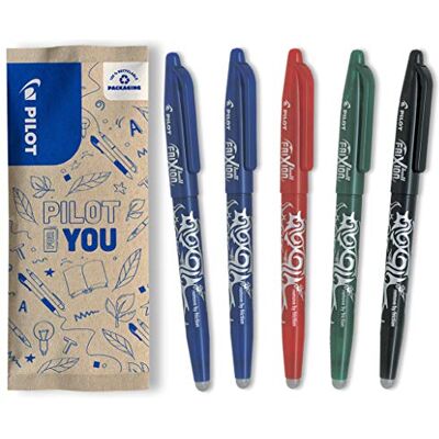 PILOT FriXion Ball 0.7 Set – 5 Stück: 2x Blau, 1x Schwarz/Rot/Grün – Radierbare Tintenroller 0,4 mm Strichstärke, angenehme Schreibführung beim Schreiben, thermosensitive Tinte, austauschbare Mine PILOT FriXion Ball 0.7 Set – 5 Stück: 2x Blau, 1x Schwarz/Rot/Grün – Radierbare Tintenroller 0,4 mm Strichstärke, angenehme Schreibführung beim Schreiben, thermosensitive Tinte, austauschbare Mine