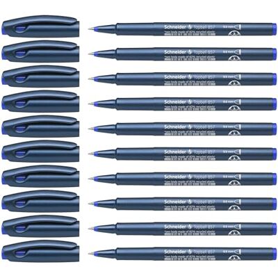Schneider 8573 Topball 857 Tintenroller (stabiler Metallspitze, 0,6 mm) 10er Packung blau Schneider 8573 Topball 857 Tintenroller (stabiler Metallspitze, 0,6 mm) 10er Packung blau