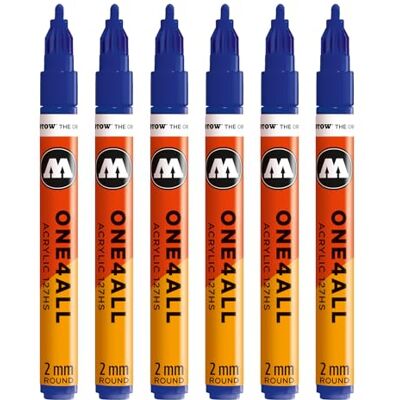 Molotow One4All 127HS Acryl Marker (2,0 mm Strichstärke, hochdeckend und permanent, schnell trocknend, nachfüllbar, für fast alle Untergründe) 6 Stück Farbe 249 ultramarinblau Molotow One4All 127HS Acryl Marker (2,0 mm Strichstärke, hochdeckend und permanent, schnell trocknend, nachfüllbar, für fast alle Untergründe) 6 Stück Farbe 249 ultramarinblau