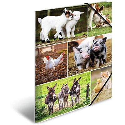 HERMA Sammelmappen A4 Bauernhof Set, 3 Stück, Kinder Eckspanner-Mappen aus Pappe mit Tier Motiv, Gummizug, Innenklappen und Innendruck für Jungen und Mädchen HERMA Sammelmappen A4 Bauernhof Set, 3 Stück, Kinder Eckspanner-Mappen aus Pappe mit Tier Motiv, Gummizug, Innenklappen und Innendruck für Jungen und Mädchen