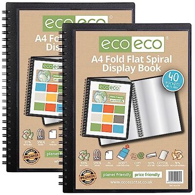 Sichtbuch, A4, 50% recycelt, 40 Hüllen, flach gefaltet, Spiralbindung, 2 Stück, eco134 x 2 Sichtbuch, A4, 50% recycelt, 40 Hüllen, flach gefaltet, Spiralbindung, 2 Stück, eco134 x 2