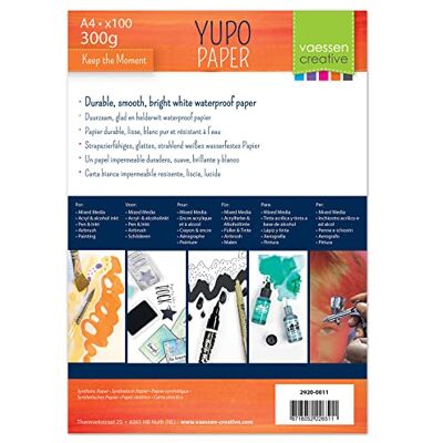 Creative 2920-0011 Florence Yupo Papier Synthetisches 300g/m², Weiß, DIN A4, 100 Stück zum Malen, Zeichnen und mehr Creative 2920-0011 Florence Yupo Papier Synthetisches 300g/m², Weiß, DIN A4, 100 Stück zum Malen, Zeichnen und mehr