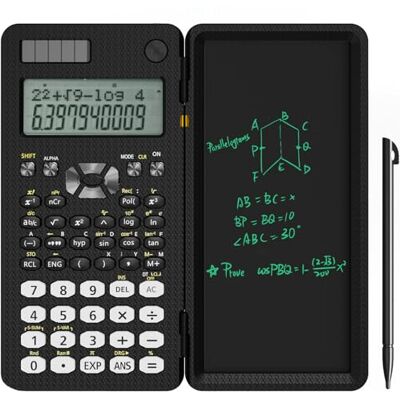 NEWYES Wissenschaftlicher Taschenrechner 240 Funktionen, 2-Display, Schwarz 82MS Taschenrechner mit Notizblock, Ideal für Junior, Mittel und Student NEWYES Wissenschaftlicher Taschenrechner 240 Funktionen, 2-Display, Schwarz 82MS Taschenrechner mit Notizblock, Ideal für Junior, Mittel und Student