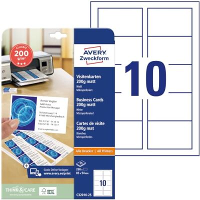 Avery Business card inkjet/laser/cop Avery Business card inkjet/laser/cop