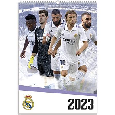 Grupo Erik Wandkalender 2023, Real Madrid Jahreskalender, Kalender, zum Aufhängen, offizielle Lizenz, FSC zertifiziert, CPA323001 Grupo Erik Wandkalender 2023, Real Madrid Jahreskalender, Kalender, zum Aufhängen, offizielle Lizenz, FSC zertifiziert, CPA323001