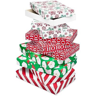 American Greetings Rot und Weiß gestreifte Geschenkboxen für Weihnachten und alle Feiertage (10 Boxen, 6 Hemdboxen, 4 Robe Boxen) American Greetings Rot und Weiß gestreifte Geschenkboxen für Weihnachten und alle Feiertage (10 Boxen, 6 Hemdboxen, 4 Robe Boxen)