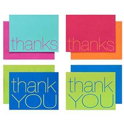 American Greetings Mehrfarbige Dankeskarten und bunte Umschläge, 50 Stück American Greetings Mehrfarbige Dankeskarten und bunte Umschläge, 50 Stück