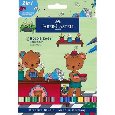 Faber-Castell Goldfaber Sketch Marker Bold & Easy, 12 Farben Faber-Castell Goldfaber Sketch Marker Bold & Easy, 12 Farben