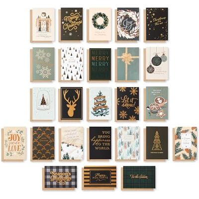 American Greetings Weihnachtskarten mit Umschlägen, traditionelles Winter-Design, 25 Stück American Greetings Weihnachtskarten mit Umschlägen, traditionelles Winter-Design, 25 Stück