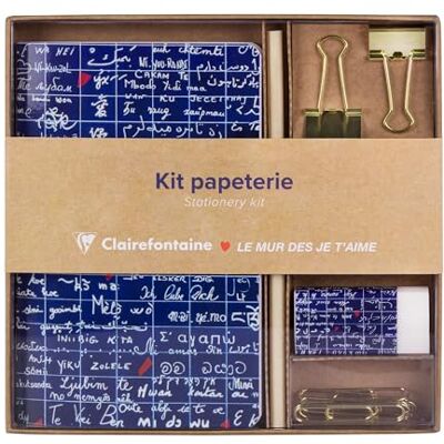 Clairefontaine 116328C Schreibwarenset, Le Mur des Je t´aime (Paris Montmartre), 1x Heft 11x17cm 32 Blatt liniert, 1x Bleistift, 2x Briefklemmer, 10 Büroklammern, 1x Radiergummi, 1 Set Clairefontaine 116328C Schreibwarenset, Le Mur des Je t´aime (Paris Montmartre), 1x Heft 11x17cm 32 Blatt liniert, 1x Bleistift, 2x Briefklemmer, 10 Büroklammern, 1x Radiergummi, 1 Set