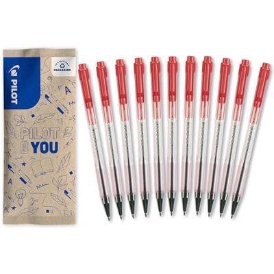 PILOT 10 + 1 Gratis BPS Matic Kugelschreiber Ultra-weiches und Komfortables Schreibgefühl Nachfüllbar & mit Druckmechanik Rot Feine Spitze PILOT 10 + 1 Gratis BPS Matic Kugelschreiber Ultra-weiches und Komfortables Schreibgefühl Nachfüllbar & mit Druckmechanik Rot Feine Spitze