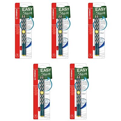 STABILO Schmaler Dreikant-Bleistift für Linkshänder EASYgraph S in petrol 5x 2er Pack Härtegrad HB STABILO Schmaler Dreikant-Bleistift für Linkshänder EASYgraph S in petrol 5x 2er Pack Härtegrad HB