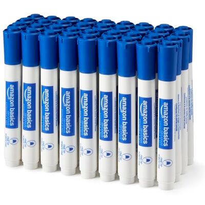 Amazon Low-Odor Dry Erase Whiteboard Markers, Fine Tip, Blue, 36 Count Amazon Low-Odor Dry Erase Whiteboard Markers, Fine Tip, Blue, 36 Count