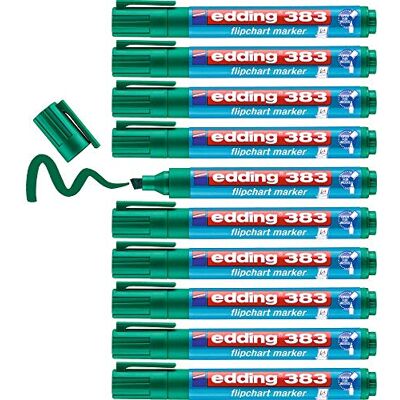 edding 383 Flipchart-Marker grün 10 Stifte Keilspitze 1-5 mm Stift zum Schreiben, Zeichnen und Markieren auf Flipcharts Tinte schlägt nicht durch Papier trocknet nicht aus farbintensiv edding 383 Flipchart-Marker grün 10 Stifte Keilspitze 1-5 mm Stift zum Schreiben, Zeichnen und Markieren auf Flipcharts Tinte schlägt nicht durch Papier trocknet nicht aus farbintensiv