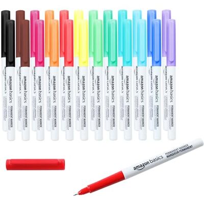 Amazon Ultra Fine Point Permanent Markers, Assorted Colors, 24-Pack Amazon Ultra Fine Point Permanent Markers, Assorted Colors, 24-Pack