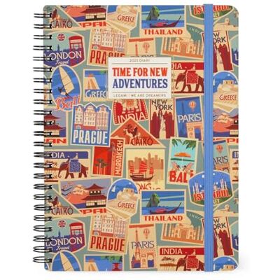 LEGAMI Wochenplaner, Spiralbindung, 12 Monate, Kalender von Januar 2025 bis Dezember 2025, faltbarer Planer 2025/2026, Verschluss mit Gummiband, letzte Tasche, 15 x 21 cm, Travel Stickers LEGAMI Wochenplaner, Spiralbindung, 12 Monate, Kalender von Januar 2025 bis Dezember 2025, faltbarer Planer 2025/2026, Verschluss mit Gummiband, letzte Tasche, 15 x 21 cm, Travel Stickers