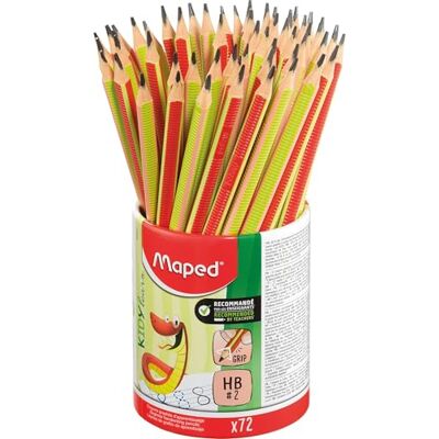 Maped Lernstifte mit rutschfester Oberfläche X72 – strukturierte Bleistifte mit Schlangenmuster – Extrudierte Bleistifte Maped Lernstifte mit rutschfester Oberfläche X72 – strukturierte Bleistifte mit Schlangenmuster – Extrudierte Bleistifte