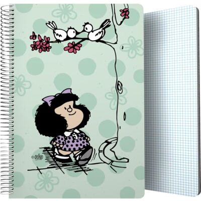 Grafoplás Grafoplas Mafalda Kiss Notizbuch, Deckel aus Kunststoff, Blätter 4 x 4, 90 g, Spiralbindung, FSC Grafoplás Grafoplas Mafalda Kiss Notizbuch, Deckel aus Kunststoff, Blätter 4 x 4, 90 g, Spiralbindung, FSC