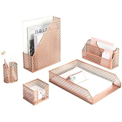 Blu Monaco 6-teiliges Roségold-Schreibtisch-Organizer-Set Schreibtisch-Sets Büro-Set Roségold-Schreibtisch-Zubehör Schreibtischtop-Organisation Blu Monaco 6-teiliges Roségold-Schreibtisch-Organizer-Set Schreibtisch-Sets Büro-Set Roségold-Schreibtisch-Zubehör Schreibtischtop-Organisation