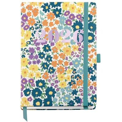 Miquelrius Tagesplaner 2026, leicht zu tragen (122 x 168 mm), Tagesplaner, fester Kartoneinband, Spiralbindung, Gummibandverschluss, Papier 80 g/m², ES-EN-PT, Blumen Miquelrius Tagesplaner 2026, leicht zu tragen (122 x 168 mm), Tagesplaner, fester Kartoneinband, Spiralbindung, Gummibandverschluss, Papier 80 g/m², ES-EN-PT, Blumen