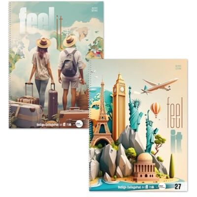 Staufen Collegeblock Feel it 5 Blöcke je 80 Blatt, Lineatur 27 (9 mm liniert mit Randlinien), DIN A4, 4-fach Lochung, 70 g/m² Papier Staufen Collegeblock Feel it 5 Blöcke je 80 Blatt, Lineatur 27 (9 mm liniert mit Randlinien), DIN A4, 4-fach Lochung, 70 g/m² Papier