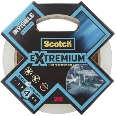 ScotchBlue Scotch Glas-Reparaturband, Transparent 1 Rolle, 48 mm x 20 m, Hochleistungs-Klebeband für Innen- und Außenbereich, Wasserdicht, Wetterfest, zum Befestigen und Abdichten ScotchBlue Scotch Glas-Reparaturband, Transparent 1 Rolle, 48 mm x 20 m, Hochleistungs-Klebeband für Innen- und Außenbereich, Wasserdicht, Wetterfest, zum Befestigen und Abdichten