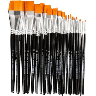 Creativ Gold Line Pinsel, Größe 0-20, B: 2-24 mm, flach, 30 Stück Creativ Gold Line Pinsel, Größe 0-20, B: 2-24 mm, flach, 30 Stück