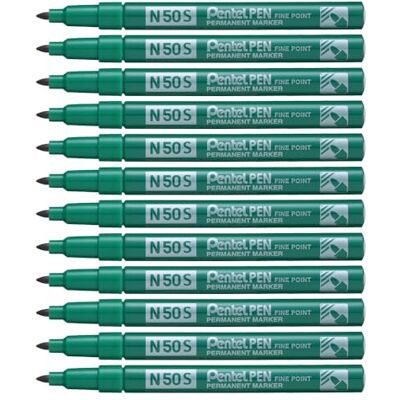 Pentel n50s Rundspitze permanent marker – Grün (12 Stück) Pentel n50s Rundspitze permanent marker – Grün (12 Stück)