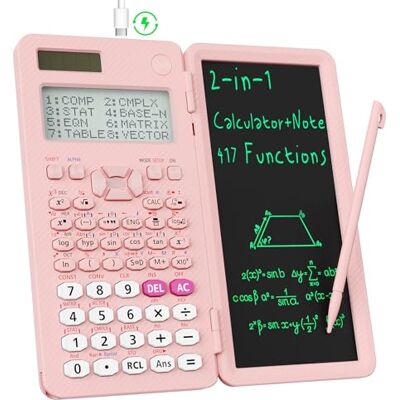 NEWYES 991ES MAX Wiederaufladbarer Wissenschaftlicher Taschenrechner mit Notizblock 417 Funktionen mit Typ-C Aufladung, Ideal für Gymnasiasten, Studenten & Ingenieure, Rosa NEWYES 991ES MAX Wiederaufladbarer Wissenschaftlicher Taschenrechner mit Notizblock 417 Funktionen mit Typ-C Aufladung, Ideal für Gymnasiasten, Studenten & Ingenieure, Rosa